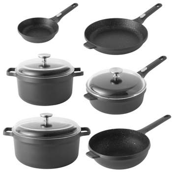 Gibson 7 Piece Chef Du Jour Carbon Steel Nonstick Cooking Pots And
