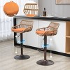 Modern Adjustable Swivel Bar Stools Set of 2, Counter Height Chairs with Linen Upholstery for Kitchen Dining Room-3irtyhousy - 2 of 4