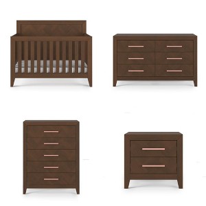 Child Craft Kieran 4-in-1 Convertible Crib, Double Dresser, Chest, and Nightstand 4-Piece Nursery Set - 1 of 4
