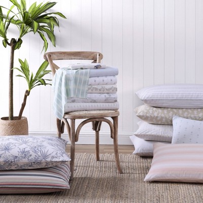 Kew Palms Blue Queen Cotton Percale Sheet Set