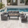 Belord 7 Pieces Outdoor Patio Furniture Set with All Weather Brown Wicker Sectioanl Couch, L-Shaped Outdoor Conversation Set with Storage Deck Box - 2 of 4