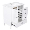 Bathroom Vanity With Ceramic Sink,Bathroom Storage Cabinet With 3 Drawers,Solid Wood Legs And Adiustable Foot Pads-Maison Boucle - 4 of 4