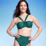Women's Twist Center Front Bandeau Bikini Top - Shade & Shore™ Green