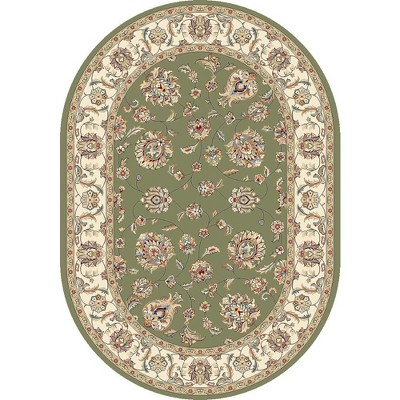 Ancient Garden 57365 Green/Ivory 5.3X7.7 Ov Oval