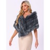 Allegra K Women's Faux Fur Elegant Wedding Cocktail Party Scarf Wrap Cape Shoulder Shawl - 3 of 4