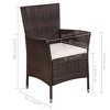 vidaXL 3 Piece Bistro Set Poly Rattan Brown - 4 of 4