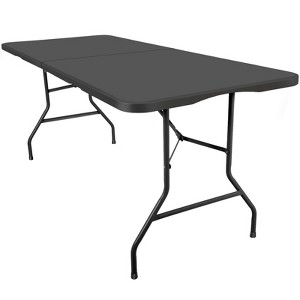 SKONYON 6ft Folding Table Portable Rectangle Fold-in-Half Table - 1 of 4