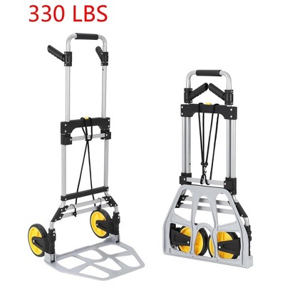Aluminum Hand Truck Folding Dolly Cart 330 lbs Capacity with Telescoping Handle