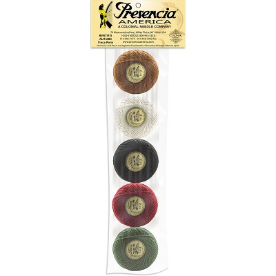 Presencia America Perle Cotton Balls Sampler 77yd-Bertie's Autumn 5/Pkg