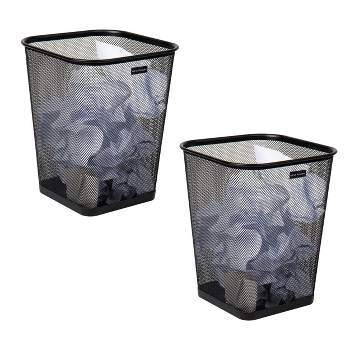Mind Reader Network Collection Metal Mesh 5gal 2 Set Waste Paper Basket Black