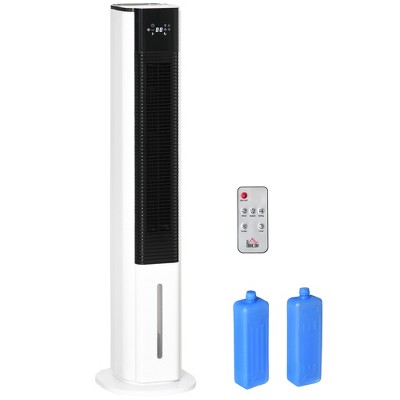 HOMCOM Portable Evaporative Air Cooler, Ice Cooling Fan Water Conditioner Unit with 3 Modes, 3 Speeds, Remote Control, Timer, and Oscillation