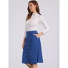 Allegra K Women's High Waist Solid Button Front A-Line Belted Corduroy Midi Skirt - 3 of 4