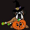 Men's Design By Humans Halloween Boxer Dog By TreeHouses T-Shirt - 2 of 4