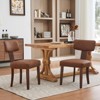Dining Chairs Set of 2, Modern Leather Upholstered Kitchen Chairs with Hardwood Frame, Easy Clean Leather, Ergonomic Curved Backrest - 2 of 4