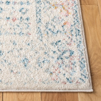 Ivory and Terracotta 5' Square Hand-Knotted Boho-Chic Area Rug