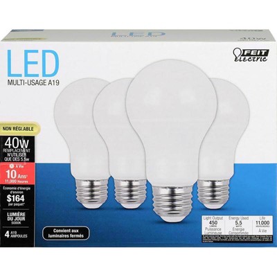 Ecosmart Ampoule LED A19 E26 équivalente à 100 watts, lumière du jour non  réglable (5000K+