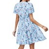 Anna-Kaci Women's Short Sleeve V-Neck Tiered Floral Print Mini Dress with Relaxed Flowing Silhouette - 2 of 4