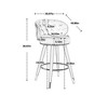 Sapphtopaz Swivel Bar Stools Set of 2, Upholstered Counter Height Bar Stools with Button Tufting and Wood Legs, High Chairs for Kitchen Island - 4 of 4