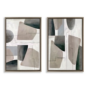 Stupell Industries Earthy Geometric Shapes 2pc Floating Frame Art Set - 1 of 4