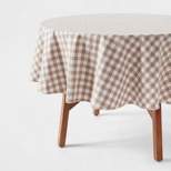 Cotton Gingham Tablecloth Taupe - Threshold™