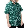 LA LEELA Women's Button Down Short Sleeve Summer Camp Tie-Front Shirt Hawaiian Club party Casual Tops - 3 of 4