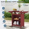 Hyleory Outdoor HDPE Bar Table with Storage Shelves and Glass Holder – Weather-Resistant Patio Entertainment Station - 4 of 4