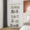 White Double-Door Glass Display Cabinet: 5 Shelves, Quick Install - Ideal for Living Room, Bedroom, Office - 2 of 4