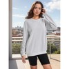 ATHLECHIC Women's Crew Neck Long Sleeve Hoodless Oversized Pullover Trendy Tunic Tops Sweatshirt - 2 of 4