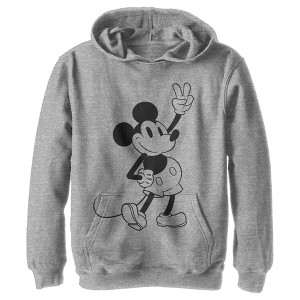 Boy's Disney Mickey Mouse Peace Sign Pull Over Hoodie - 1 of 4