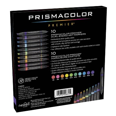 Prismacolor Premier 10pk Markers Dual-Ended Chisel Fine Tip