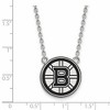 Black Bow Jewelry Sterling Silver Boston Bruins NHL Necklace 18 Inch - 2 of 4