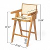 FURNIinspire Counter And Bar Stools Modern Bar Stool, Counter Height Bar Stools, Kitchen Bar Stool Bar Chair with Cane Seat, Brown, 22.5"*20.25"*39.5" - 3 of 4