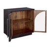 Treasure Trove Accents 2 Door Cabinet Nightshade Black: Solid Mango, Glass Inset, No Assembly Required - 3 of 4