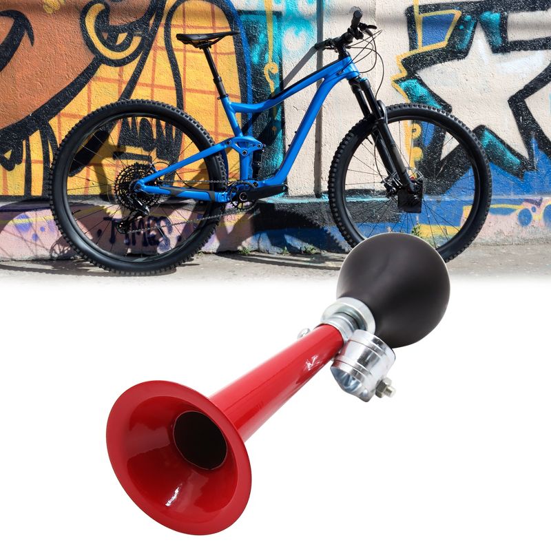 Unique Bargains Bicycle Air Horn Hooter Bugle Squeeze Rubber Bulb Trumpet Bell Bike Bells Red 8" x 2.3" 1 Pc, 2 of 7