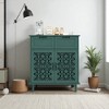 2-Door 2-Drawer Cabinet, American Furniture Style, Adjustable Shelves, Solid Wood Feet for Bedroom, Living Room, or Study - 2 of 4