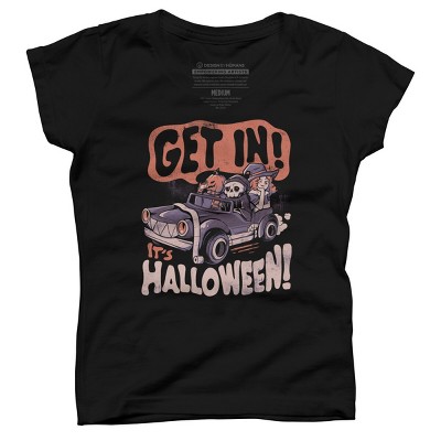 Girl's Design By Humans Get In Its Halloween - Halloween Pumpkin Skull Gift By EduEly T-Shirt