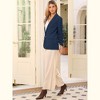 INSPIRE CHIC Women Ruched Sleeve One Button Lapel Pockets Suit Jackets Work Business Casual Blazer - 4 of 4