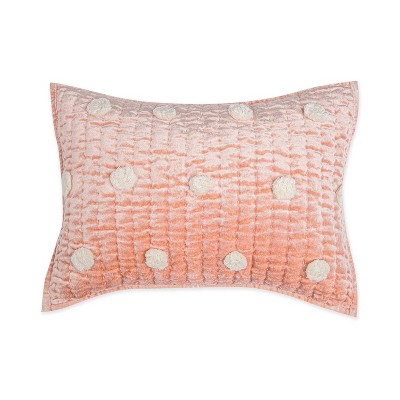 Image of Crane Baby Quilted Pom Pom Throw Pillow - Parker Rose Velvet