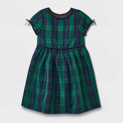 target green plaid dress