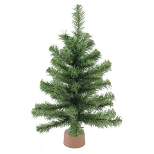 Northlight 18" Mini Canadian Pine Medium Artificial Christmas Tree with Faux Wood Base, Unlit