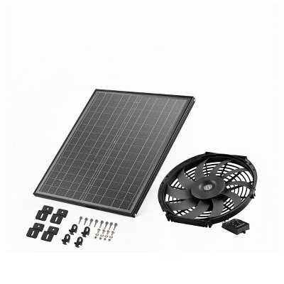 VEVOR Gable Mount Fan, 12In Solar Power Attic Exhaust Fan with Thermostat & Outer Mesh, 1300 CFM Cools Up to 1850 Sq.Ft, Quiet Ventilation,Black