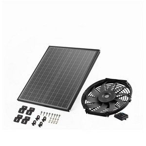 VEVOR Gable Mount Fan, 12In Solar Power Attic Exhaust Fan with Thermostat & Outer Mesh, 1300 CFM Cools Up to 1850 Sq.Ft, Quiet Ventilation,Black - 1 of 4