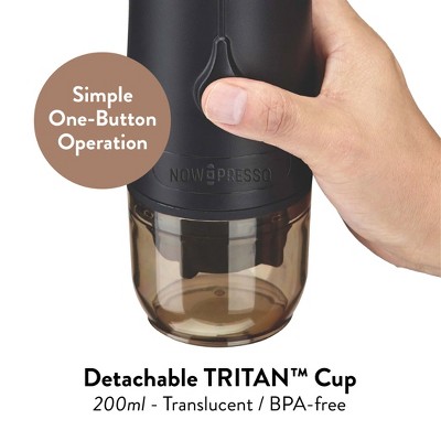 Portable Black Metal Espresso Machine with Dual Heating Element