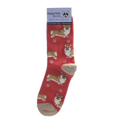 Novelty Socks 14.0" Welsh Corgi Happy Tails Socks Premium Quality Soft E & S Pet  -  Socks