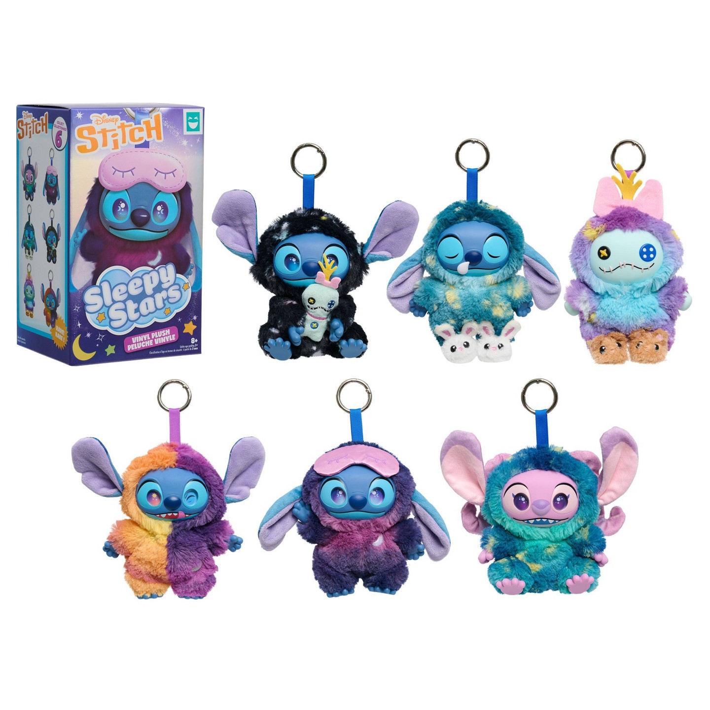 Детская мягкая игрушка Happy Haul Disney Stitch Sleepy Stars Vinyl Plush Clip-on Surprise Toy — фото 1