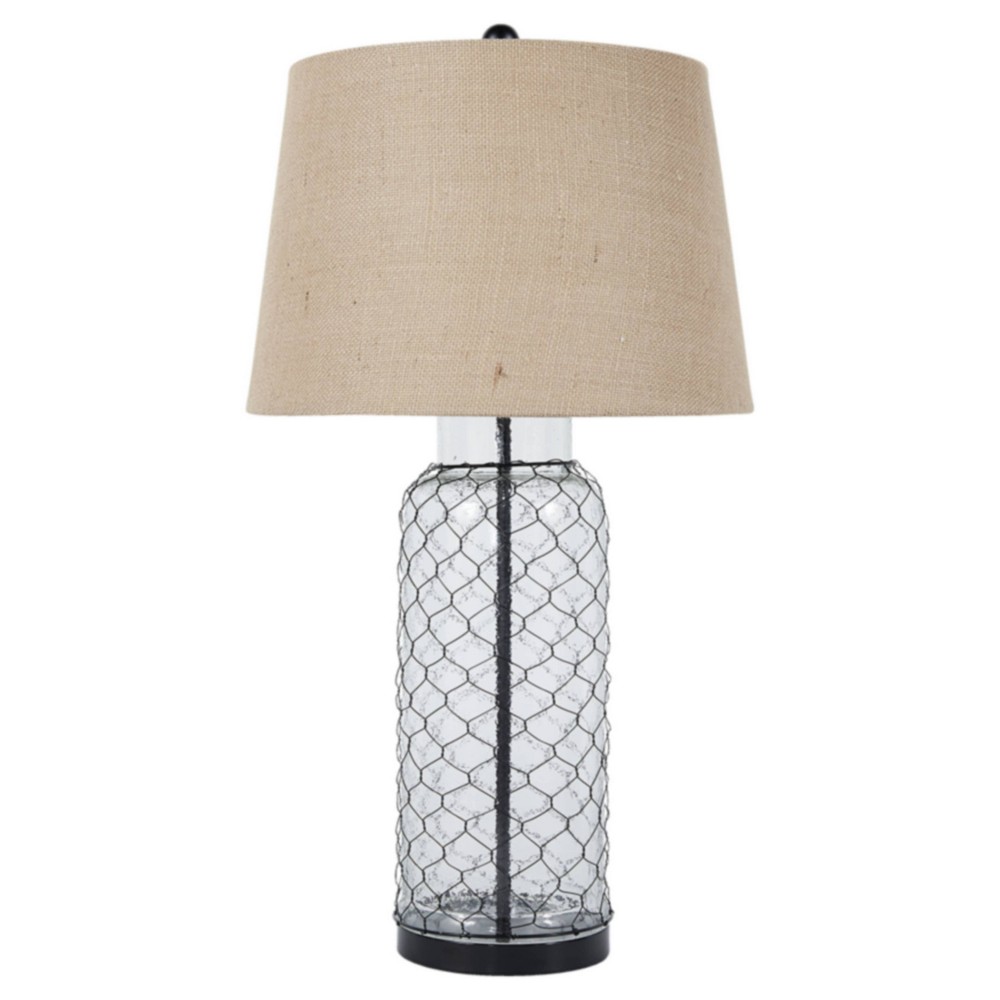 Photos - Floodlight / Garden Lamps Sharmayne Transparent Glass Table Lamp - Signature Design by Ashley