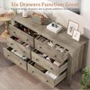 Fluted 6 Drawer Dresser with Faux Marble Top, Modern Chest of Drawers for Bedroom, Entryway - 4 of 4