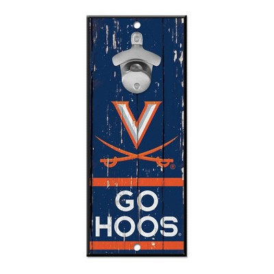 NCAA Virginia Cavaliers 11"x5" Bottle Opener Wood Sign