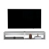 Syemin TV Stands and Consoles Chic White Floating TV Stand Moore Perfect for Small Bright Rooms creates Airy Modern Feel, White, 64.56"*17.71"*3.54" - 2 of 4
