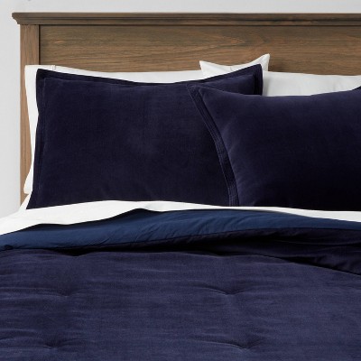 Threshold Full/Queen Velvet Comforter and Sham Set Navy - Threshold™: Luxurious Bedding Set, OEKO-TEX Certified — фото 2